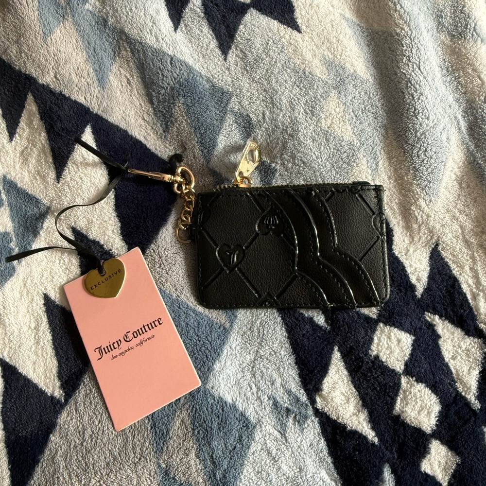 Juicy Couture Black Quilted Heart Key Holder